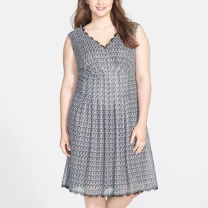 Adrianna Papell | Deco Crochet Knit Fit & Flare Dress | NWT | Size 22